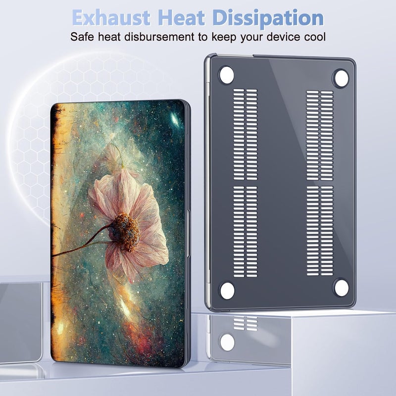 May Chen غطاء لجهاز MacBook Air 13.6 بوصة 2025 2024 2023 2022 موديلات: A3240 A3113 M3 A2681 M2، غطاء صلب بلاستيكي لجهاز MacBook Air 13.6" مع شاشة Retina يتناسب مع Touch ID، نجوم زهرية - Image 5